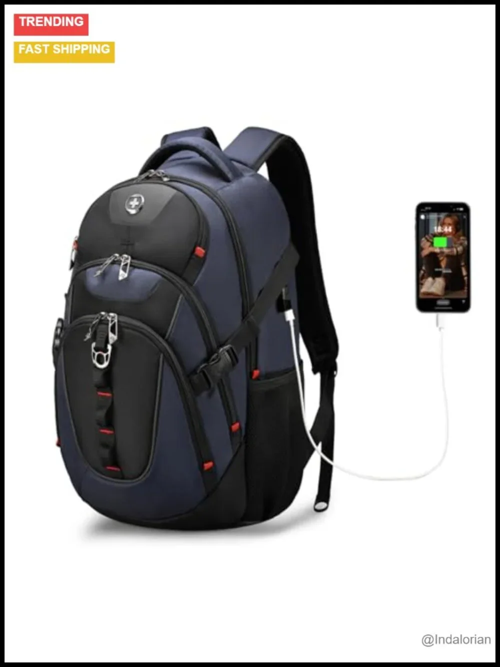 Laptop Backpack with USB Charging Port, RFID Protection, 31L
